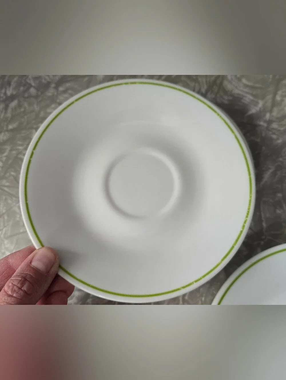 Corelle Preowned Saucer Plates White Green Spring Meadow Set of 8 6.25in